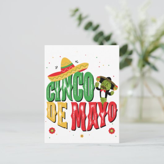 Cinco de Mayo met Pet Cactus Funny Cinco de Mayo Briefkaart (Staand voorkant)