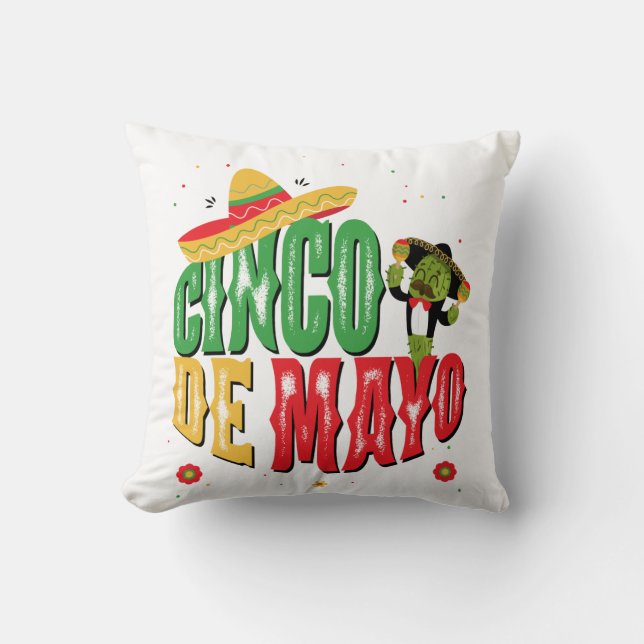 Cinco de Mayo met Pet Cactus Funny Cinco de Mayo Kussen (Voorkant)