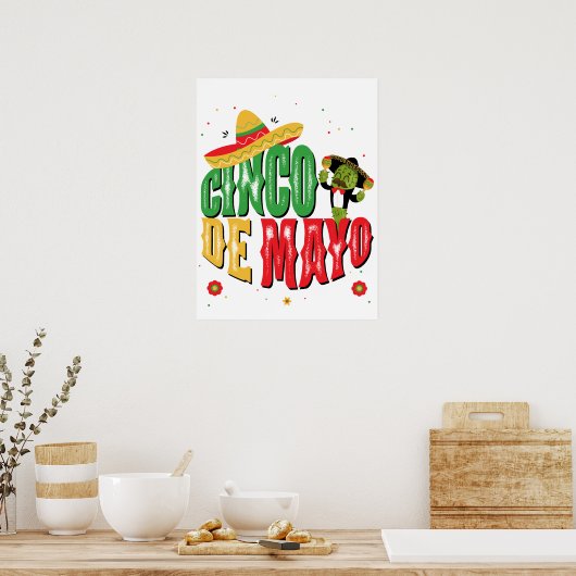Cinco de Mayo met Pet Cactus Funny Cinco de Mayo Poster (Keuken)
