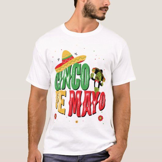 Cinco de Mayo met Pet Cactus Funny Cinco de Mayo T-shirt (Voorkant)