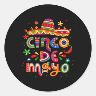 Cinco De Mayo Mexicaans Feest 5 De Mei Voor Vrouwe Ronde Sticker
