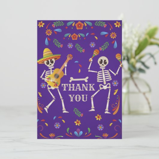 Cinco de Mayo Mexicaans feest schedel Dank je Kaart (Staand voorkant)