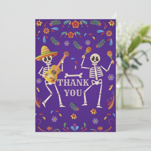 Cinco de Mayo Mexicaans Feest schedel Kaart (Staand voorkant)