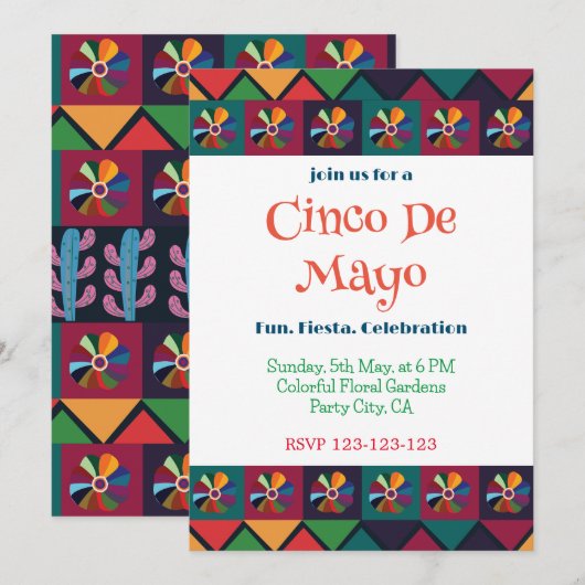 Cinco De Mayo Mexicaans Feestje Kaart (Voorkant / Achterkant)
