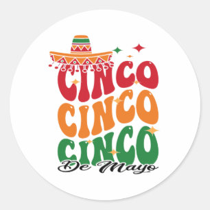 Cinco De Mayo Mexicaans Fiesta 5 De Mayo Mannen W Ronde Sticker