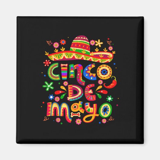Cinco De Mayo Mexicaans Fiesta Feest 5 De Mayo M Magneet (Voorkant)