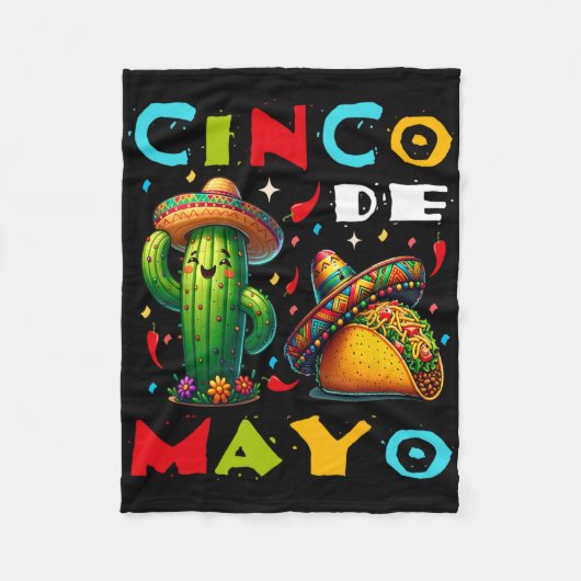 Cinco De Mayo Mexicaans Fiesta Squad 5 De Mayo Voo Fleece Deken (Voorkant)
