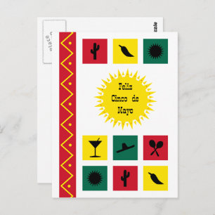 Cinco de mayo Mexicaans-geïnspireerd kleurrijk Bri Briefkaart
