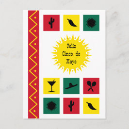 Cinco de mayo Mexicaans-geïnspireerd kleurrijk Bri Briefkaart