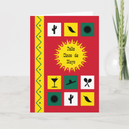 Cinco de Mayo Mexicaans-geïnspireerd rood Kaart