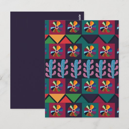 Cinco De Mayo Mexicaans Kunstpatroon Briefkaart (Voorkant / Achterkant)