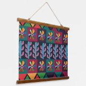 Cinco De Mayo Mexicaans Kunstpatroon Hangend Wandkleed (Gebogen)