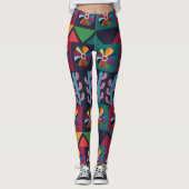 Cinco De Mayo Mexicaans Kunstpatroon Leggings (Voorkant)