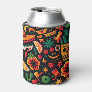 Cinco de Mayo. Mexicaans patroon van heldere carto Blikjeskoeler