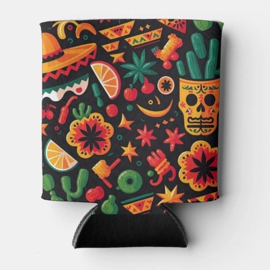 Cinco de Mayo. Mexicaans patroon van heldere carto Blikjeskoeler (Voorkant)