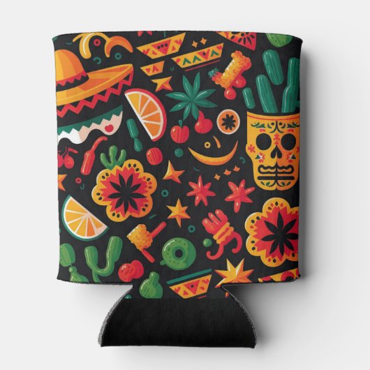 Cinco de Mayo. Mexicaans patroon van heldere carto Blikjeskoeler (Achterkant)