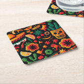 Cinco de Mayo. Mexicaans patroon van heldere carto Kartonnen Onderzetters (Schuin)