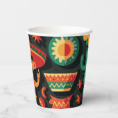Cinco de Mayo. Mexicaans patroon van heldere carto Papieren Bekers (Achterkant)