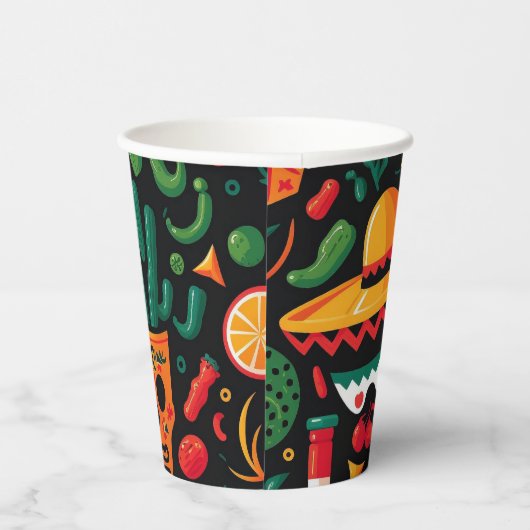 Cinco de Mayo. Mexicaans patroon van heldere carto Papieren Bekers (Rechts)