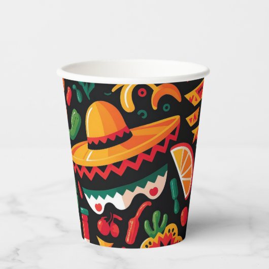 Cinco de Mayo. Mexicaans patroon van heldere carto Papieren Bekers (Voorkant)