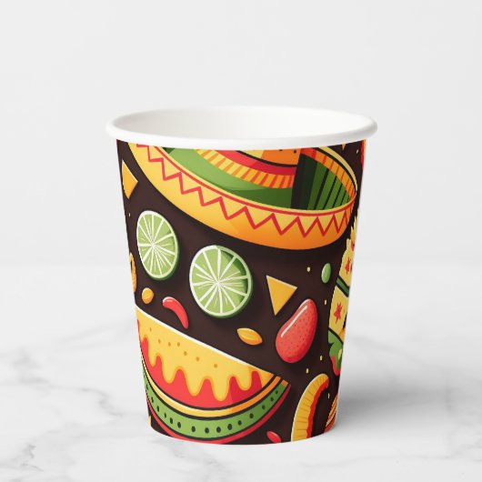 Cinco de Mayo. Mexicaans patroon van heldere carto Papieren Bekers (Achterkant)