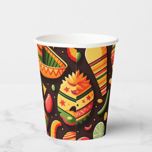 Cinco de Mayo. Mexicaans patroon van heldere carto Papieren Bekers (Rechts)