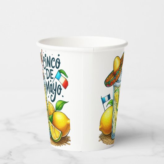 Cinco de Mayo Mexicaans Pet, Citroenen, Limes Papieren Bekers (Rechts)