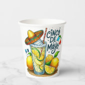 Cinco de Mayo Mexicaans Pet, Citroenen, Limes Papieren Bekers (Voorkant)