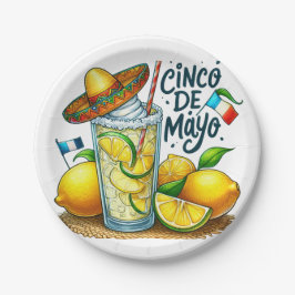 Cinco de Mayo Mexicaans Pet, Citroenen, Limes Papieren Bordje
