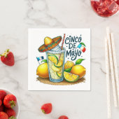 Cinco de Mayo Mexicaans Pet, Citroenen, Limes Servet (Insitu)