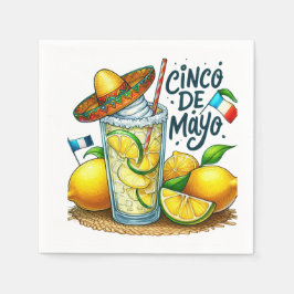 Cinco de Mayo Mexicaans Pet, Citroenen, Limes Servet