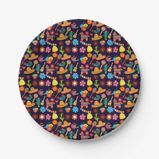 Cinco De Mayo Mexicaans schattig patroon Papieren Bordje (Voorkant)