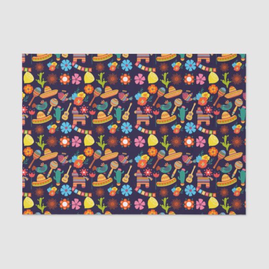 Cinco De Mayo Mexicaans schattig patroon Tissuepapier (Voorkant)