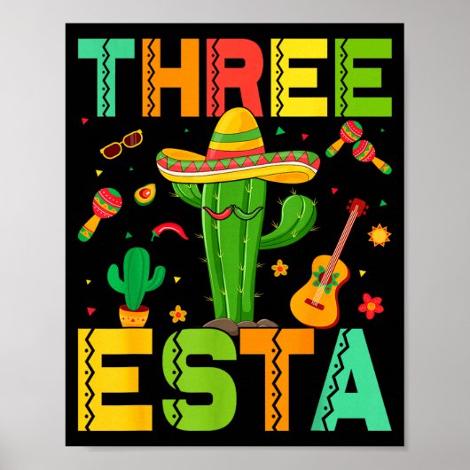 Cinco De Mayo Mexicaans Thema Feest 3e Verjaardag Poster (Voorkant)