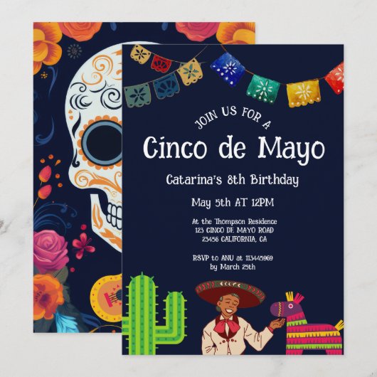 Cinco de Mayo Mexicaans verjaardagsfeestje Kaart (Voorkant / Achterkant)