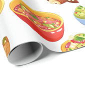 cinco de mayo mexicaanse burrito taco tamale cadeaupapier (Rol Hoek)