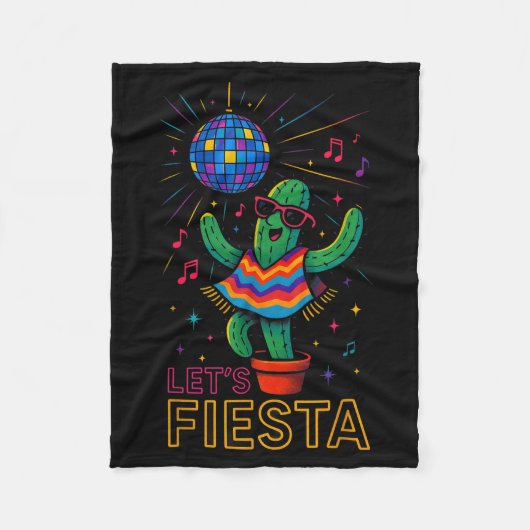 Cinco de mayo Mexicaanse cactus feest grappig laat Fleece Deken (Voorkant)