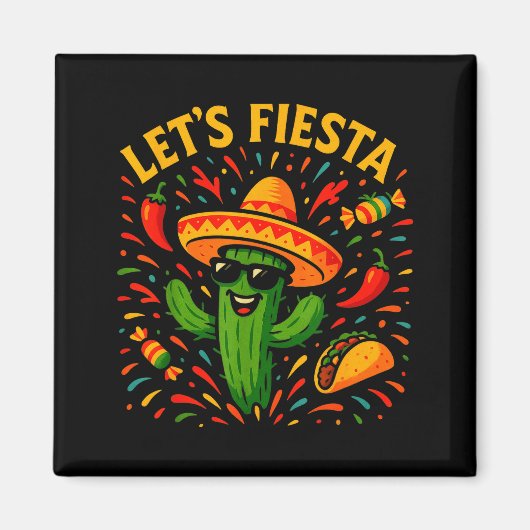Cinco de mayo Mexicaanse cactus feest grappig laat Magneet (Voorkant)