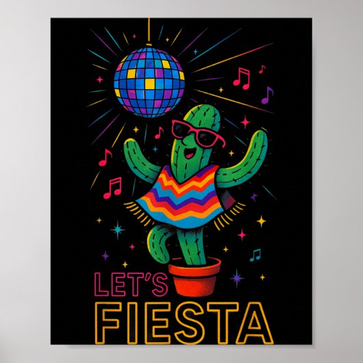 Cinco de mayo Mexicaanse cactus feest grappig laat Poster (Voorkant)