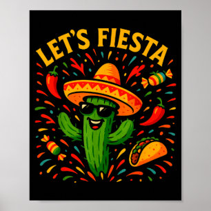 Cinco de mayo Mexicaanse cactus feest grappig laat Poster