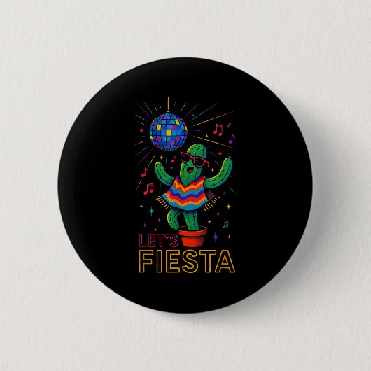 Cinco de mayo Mexicaanse cactus feest grappig laat Ronde Button 5,7 Cm (Voorkant)