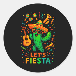 Cinco de mayo Mexicaanse cactus feest grappig laat Ronde Sticker