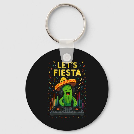 Cinco de mayo Mexicaanse cactus feest grappig laat Sleutelhanger (Voorkant)