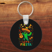 Cinco de mayo Mexicaanse cactus feest grappig laat Sleutelhanger (Voorkant)