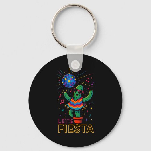 Cinco de mayo Mexicaanse cactus feest grappig laat Sleutelhanger (Voorkant)