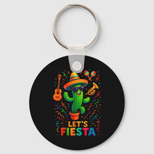 Cinco de mayo Mexicaanse cactus feest grappig laat Sleutelhanger (Voorkant)