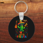Cinco de mayo Mexicaanse cactus feest grappig laat Sleutelhanger (Voorkant)