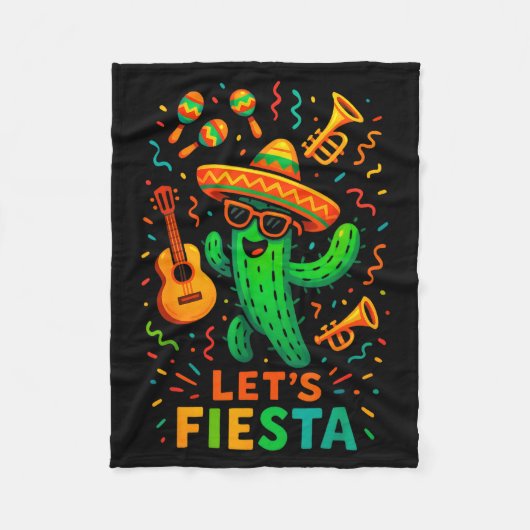 Cinco de mayo Mexicaanse cactus feest grappig late Fleece Deken (Voorkant)