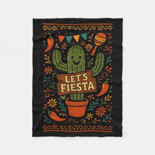 Cinco de mayo Mexicaanse cactus feest grappig late Fleece Deken (Voorkant)