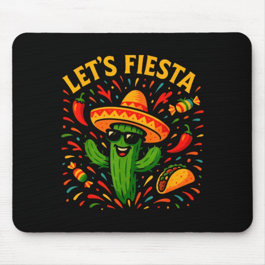 Cinco de mayo Mexicaanse cactus feest grappig late Muismat (Voorkant)